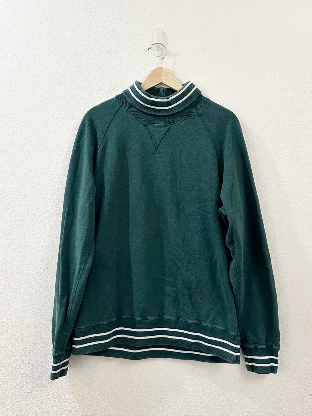 Todd Snyder × Champion Sweatshirt Mens Large Green Mock Neck Turtleneck